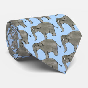 Gravata Elefante Asiático, em azul claro.