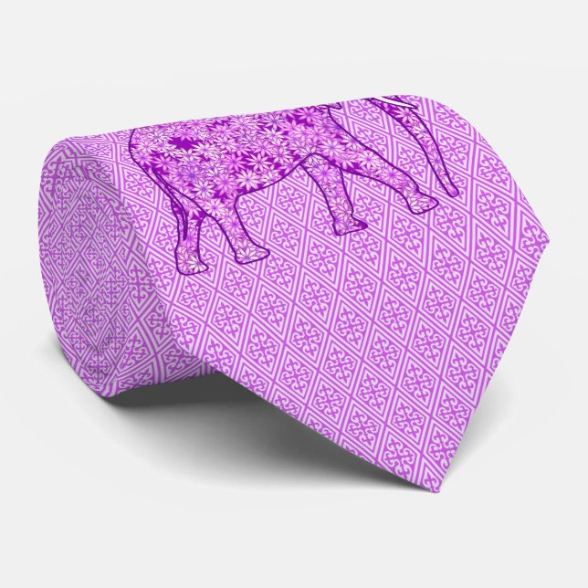 Gravata Elefante de flor - ametista roxo (Rolled)