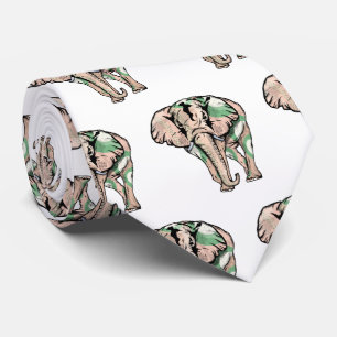 GRAVATA ELEFANTE GREEN PINTADO