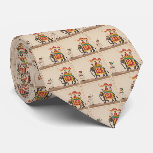 Gravata Elefante Indiano Decorado com Howdah Canopado (Rolled)