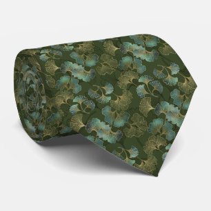 Gravata Elegância do Ginkgo Esmeralda – Botânica de Luxo a