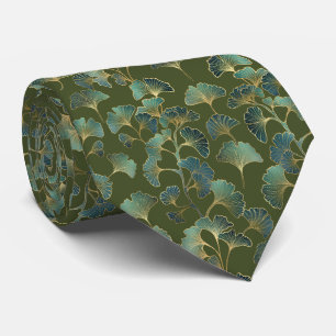 Gravata Elegância do Ginkgo Esmeralda – Botânica de Luxo a