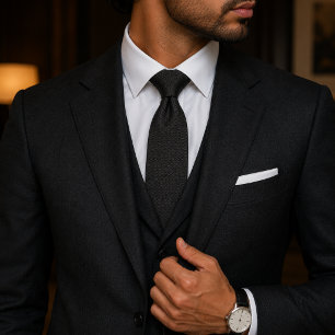 Gravata Elegância Formal Ultra-Sutil Texturizada
