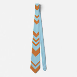 Gravata Elegant brown &blue chevron pattern Neck Tie