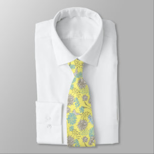 Gravata Elegant Chic Wildflower Yellow Neck Tie