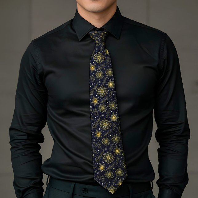 Gravata Elegant Festive Gold Accent Lux Aesthetics Necktie (Criador carregado)