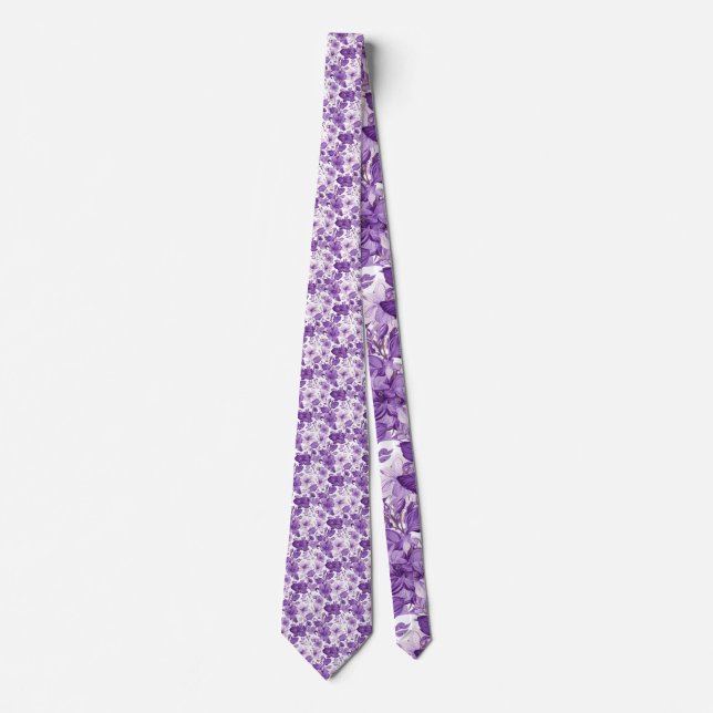 Gravata Elegant floral pattern in purple tones (Frente)