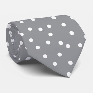 Gravata Elegant Gray White Polka Dots Pattern Groom Gift  