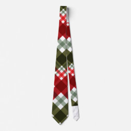 Gravata Elegant green & white Red Plaid Rustic Christmas
