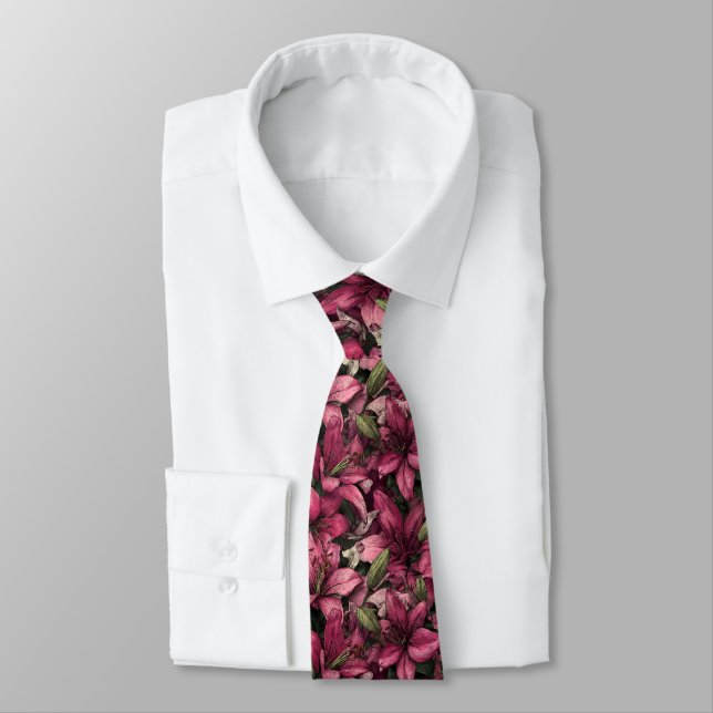 Gravata Elegant Menswear Ties Lilies Floral (Amarrado)