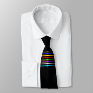 Gravata Elegant Metallic Gradient Stripes Design