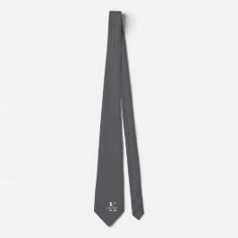 Gravata Elegant Monogram Cinza | Branco