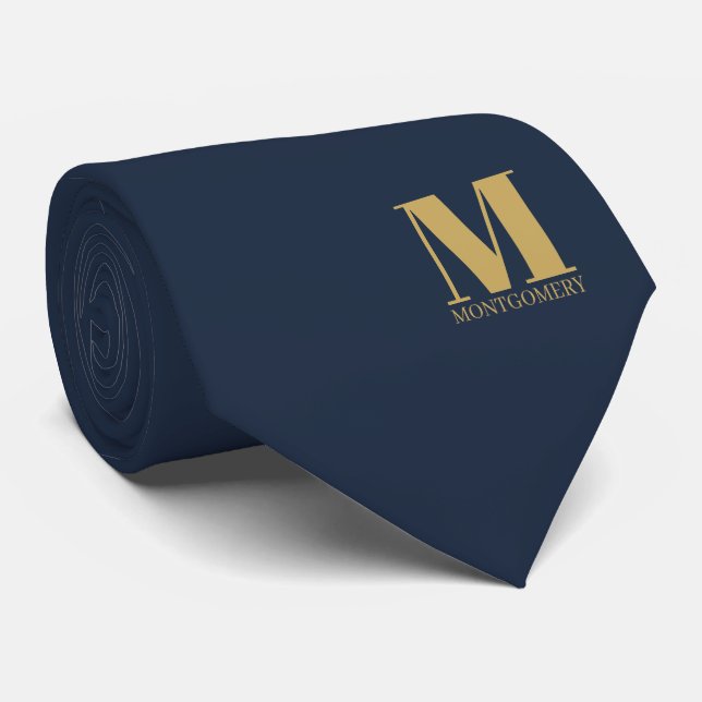 Gravata Elegant Monogram + Name Wedding Tie (Rolled)