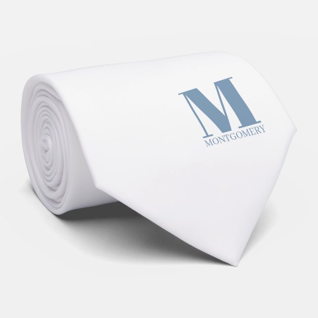 Gravata Elegant Monogram + Name Wedding Tie (Rolled)