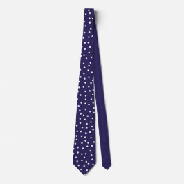 Gravata Elegant Navy Blue White Polka Dots  Groom Gift  