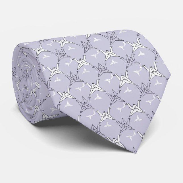 Gravata Elegant Pastel Lavender Minimalist Origami Crane (Rolled)