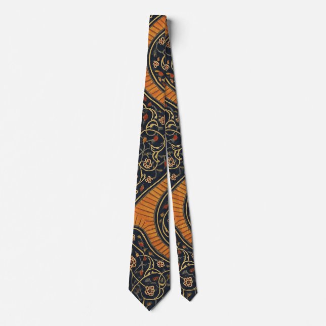 Gravata Elegant Persian Pattern Tie – Gold & Black Classic (Frente)