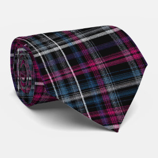 Gravata Elegant Pink and Black Plaid Gingham Pattern