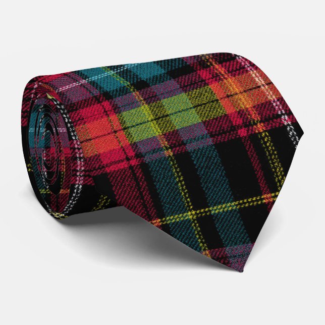 Gravata Elegant Pink and Blue Plaid Gingham Pattern (Rolled)