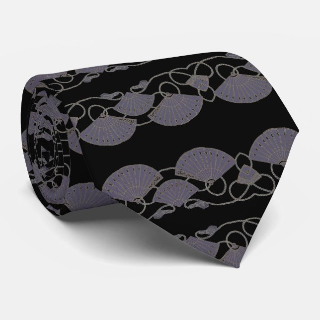 Gravata Elegant Purple Fan (Rolled)