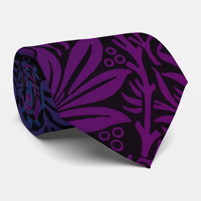 Gravata Elegant Purple Ombre Floral Pattern (Rolled)