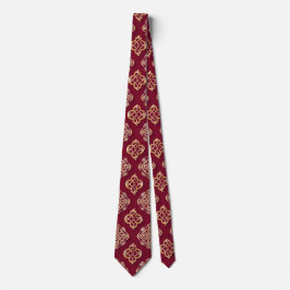 Gravata Elegant Red and Gold Pattern Design