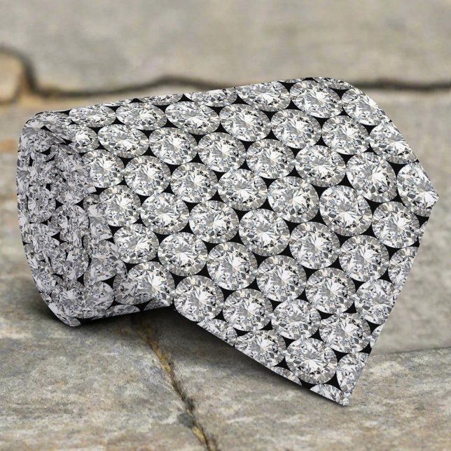 Gravata Elegant Shiny Glam Luxury Crystal Diamond Pattern (Criador carregado)