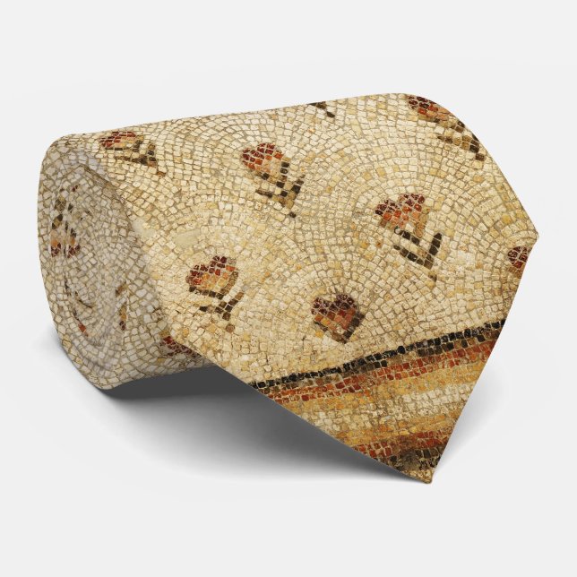 Gravata ELEGANT SIMPLE BYZANTINE MOSAIC FLOWERS Antique  (Rolled)