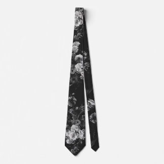 Gravata Elegant Vintage Dark Moody Black Gray Floral 