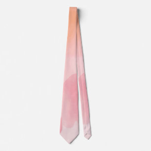 Gravata Elegante Arte Artística Moderna em Aquarela Rosa e