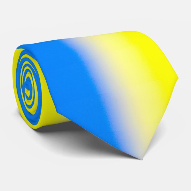 Gravata Elegante Blue e Amarelo Ucrânia inspiraram paz (Rolled)