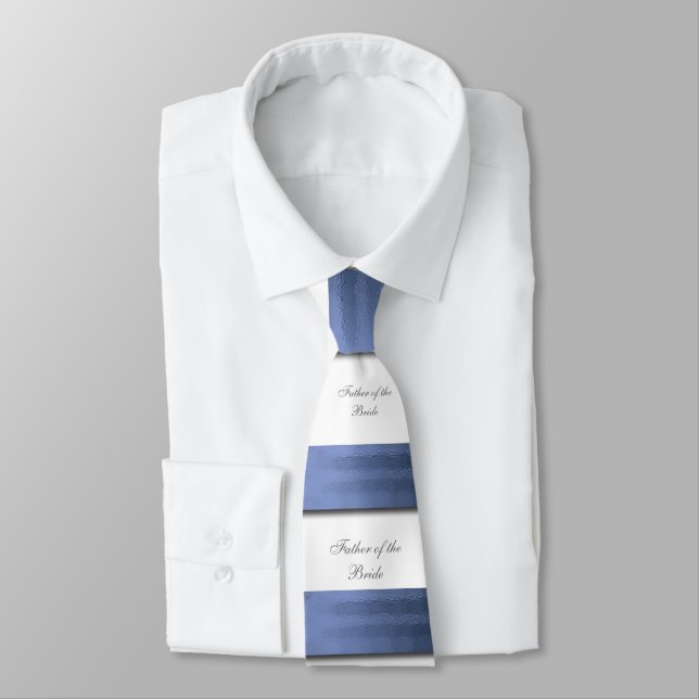 Gravata Elegante, Blue Satin Ribbon, Pai da Noiva (Amarrado)