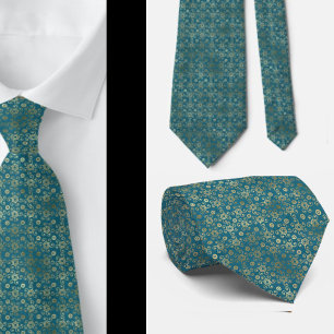 Gravata elegante boêmia boho azul-turquesa