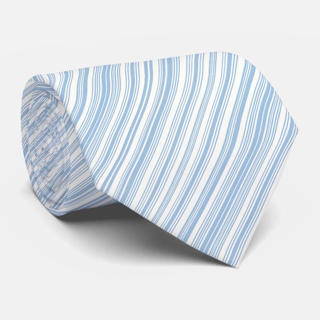 Gravata elegante com listras azuis (Rolled)