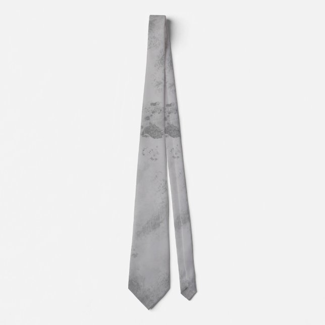 Gravata Elegante com Padrão de Mármore Cinza (Frente)