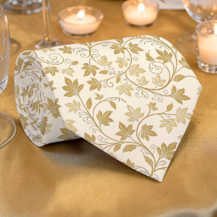Gravata Elegante com Padrão Dourado Personalizada