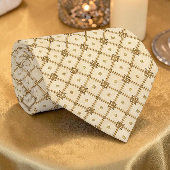 Gravata Elegante com Padrão Dourado Personalizada (Criador carregado)