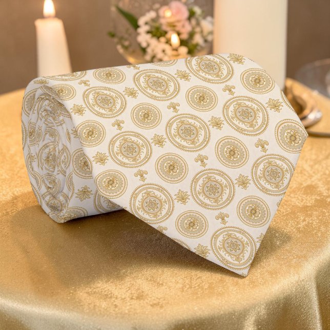 Gravata Elegante com Padrão Dourado Personalizada (Criador carregado)