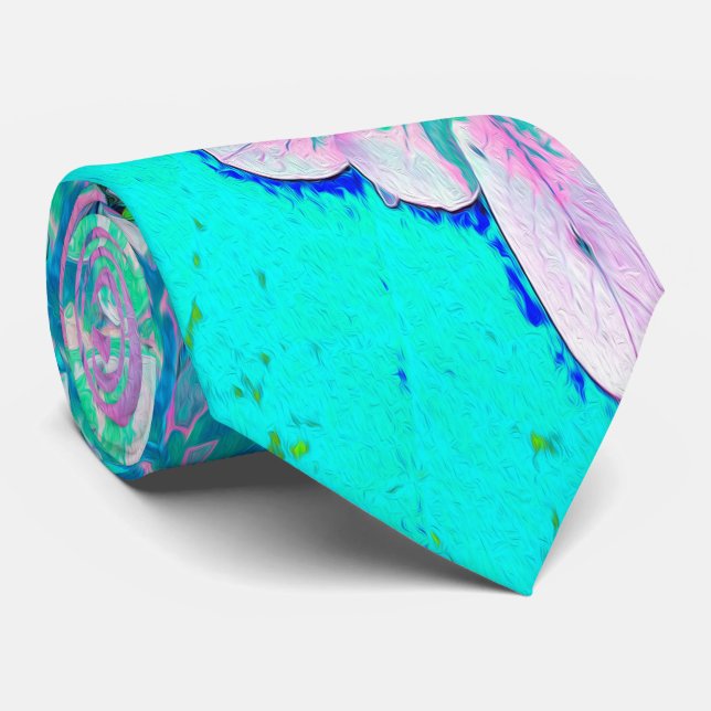 Gravata Elegante Cor-de-rosa e azul (Rolled)
