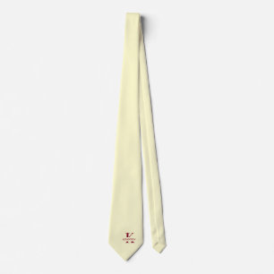Gravata Elegante Creme Monograma Borgonha