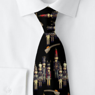 Gravata Elegante de Natal com Quebra-Nozes