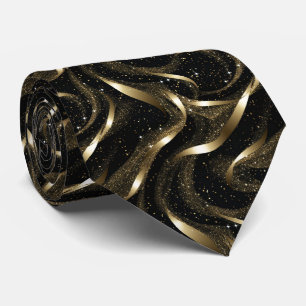Gravata Elegante Dourado e Preto