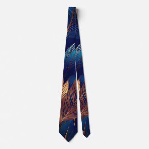 Gravata Elegante Dourado Foliage Nature Design