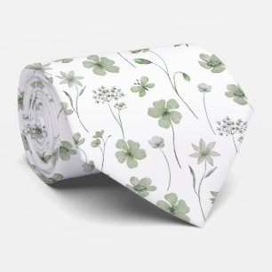 Gravata Elegante flor de sage verde selvagem
