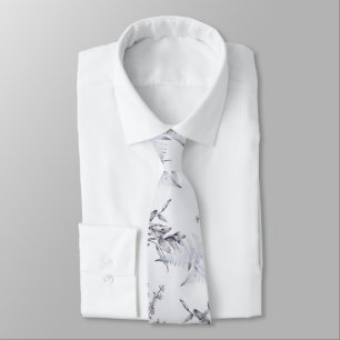 Gravata Elegante Floral Azul 