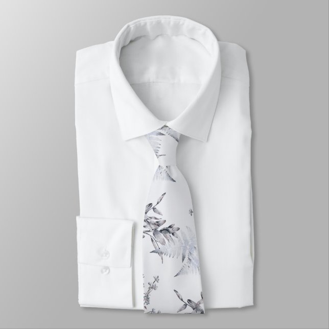 Gravata Elegante Floral Azul  (Amarrado)
