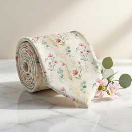 Gravata Elegante Floral Botânica de Primavera