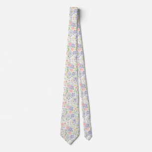 gravata elegante floral pastel