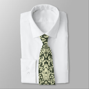 Gravata Elegante Green Damask