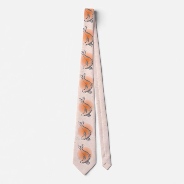 Gravata Elegante Koi Fish Neck Tie (Frente)